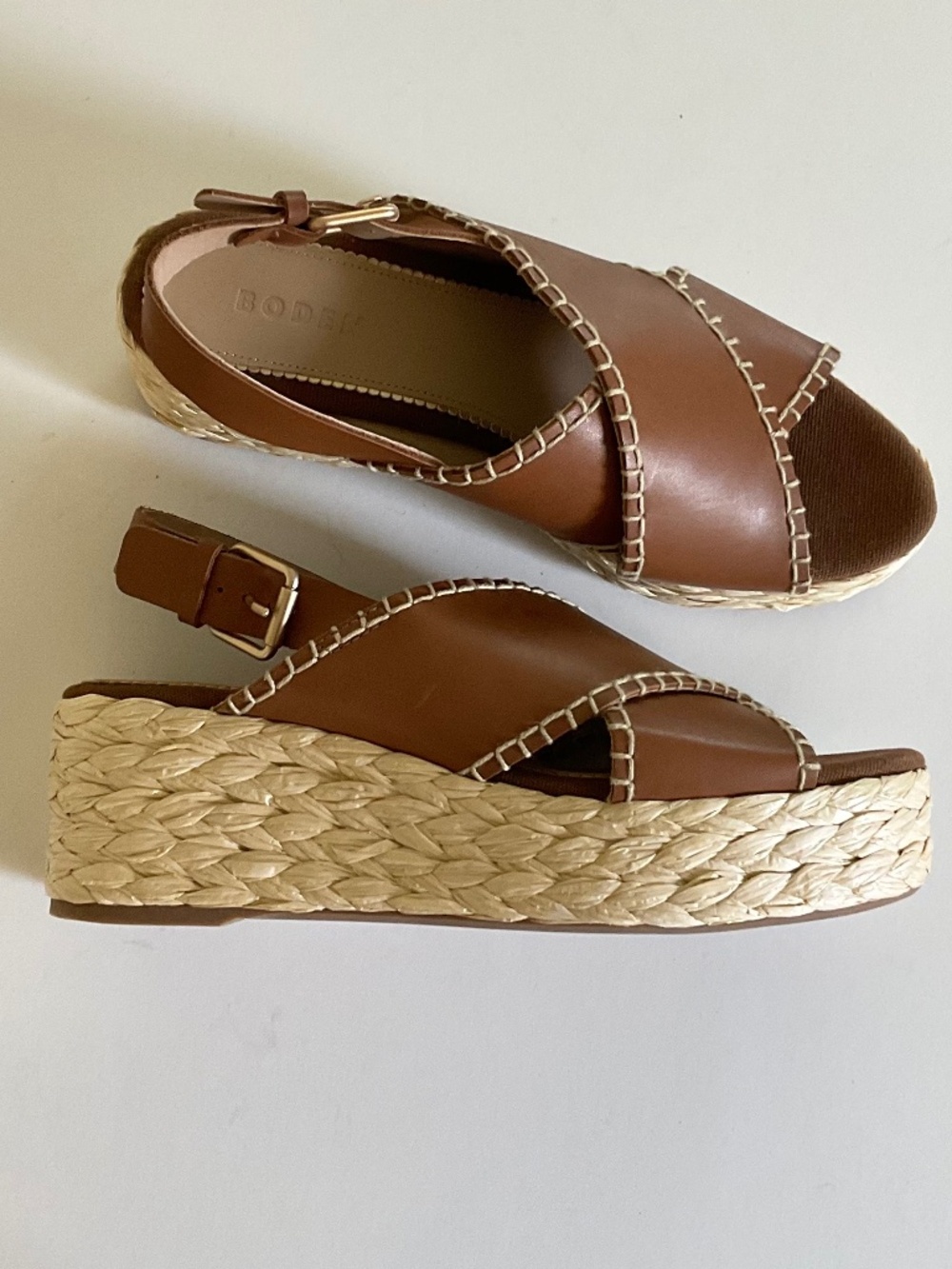 BODEN Cross Strap Platform Espadrilles Brown Size EU 41/ US 9.5 NWOT